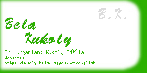 bela kukoly business card